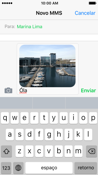 Pressione Enviar, quando você terminar de digitar sua MMS. Pressione Enviar, quando você terminar de digitar sua MMS.