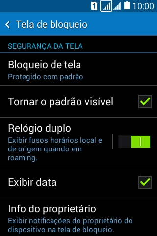 Pressione Bloqueio de tela, e digite o código de bloqueio atual. Pressione Bloqueio de tela, e digite o código de bloqueio atual.