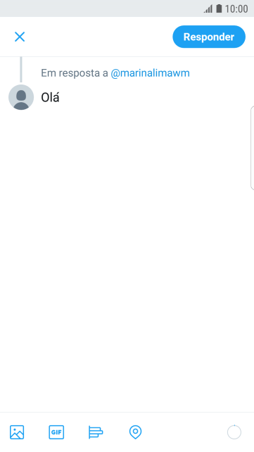 Escreva a resposta desejada, e pressione Responder. Escreva a resposta desejada, e pressione Responder.