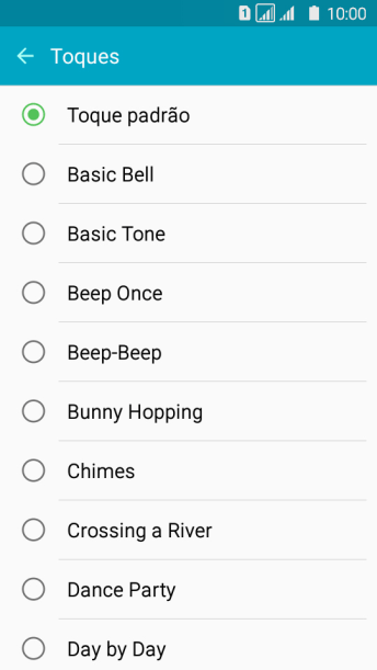 Pressione os toques desejados para escutá-los. Pressione os toques desejados para escutá-los.