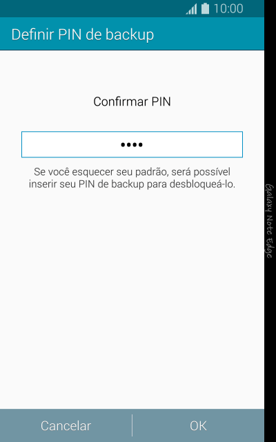 Digite o código PIN novamente e pressione OK. Digite o código PIN novamente e pressione OK.
