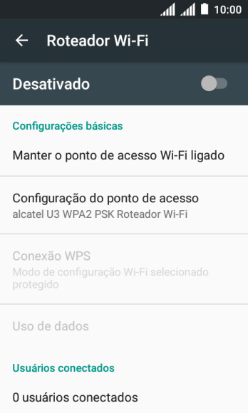 Pressione Configuração do ponto de acesso. Pressione Configuração do ponto de acesso.