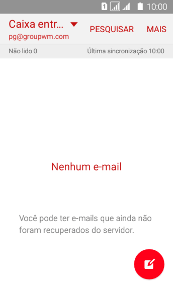 Pressione o ícone de novo e-mail. Pressione o ícone de novo e-mail.