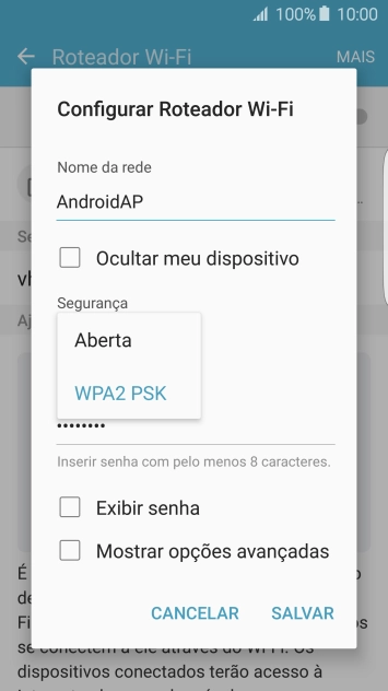 Pressione WPA2 PSK para proteger seu Roteador Wi-Fi com uma senha. Pressione WPA2 PSK para proteger seu Roteador Wi-Fi com uma senha.