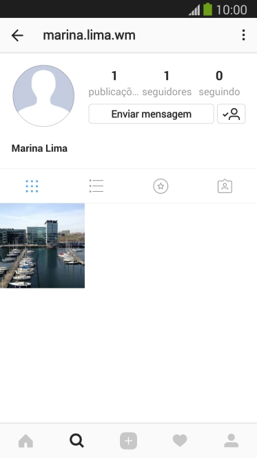 Pressione o ícone de busca. Pressione o ícone de busca.