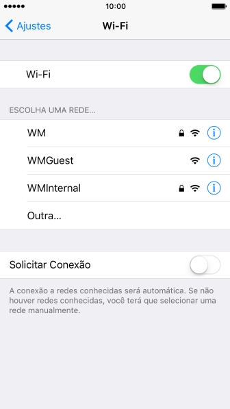 Pressione a rede Wi-Fi desejada. Pressione a rede Wi-Fi desejada.