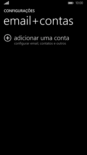 Pressione adicionar uma conta. Pressione adicionar uma conta.