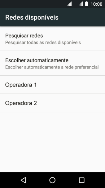 Se você quiser selecionar a rede manualmente, deve pressionara rede desejada. Se você quiser selecionar a rede manualmente, deve pressionara rede desejada.