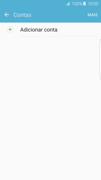 Pressione Adicionar conta. Pressione Adicionar conta.