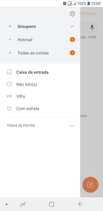 Pressione o ícone de configurações. Pressione o ícone de configurações.