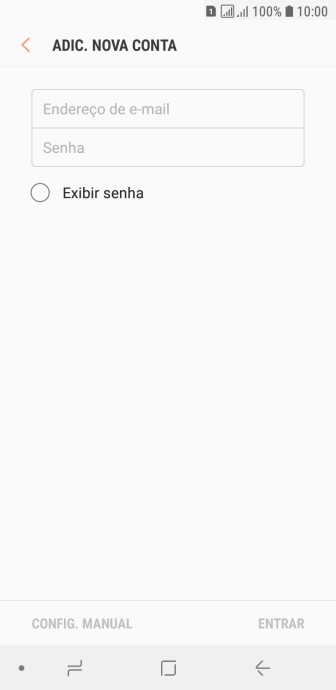 Pressione Endereço de e-mail, e digite o endereço de e-mail. Pressione Endereço de e-mail, e digite o endereço de e-mail.