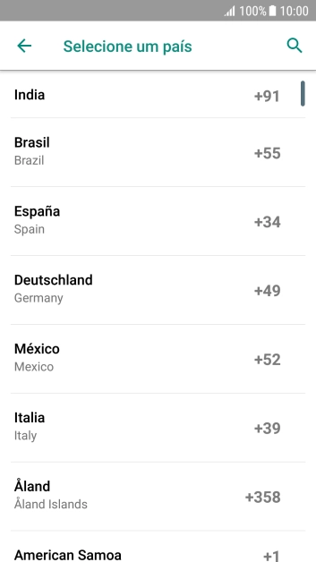Pressione o país desejado. Pressione o país desejado.