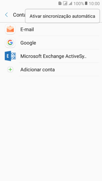 Pressione Ativar sincronização automática. Pressione Ativar sincronização automática.