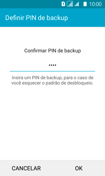 Digite o código PIN novamente e pressione OK. Digite o código PIN novamente e pressione OK.