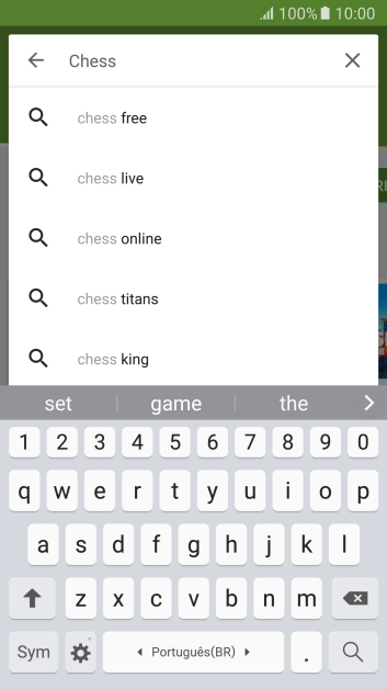 Insira o nome ou assunto do app desejado, e pressione o ícone de busca. Insira o nome ou assunto do app desejado, e pressione o ícone de busca.