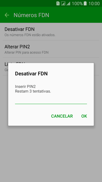 Digite o código PIN2, e pressione OK. Digite o código PIN2, e pressione OK.
