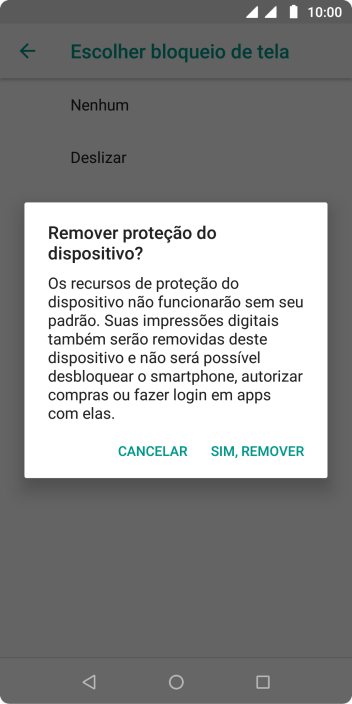 Pressione SIM, REMOVER. Pressione SIM, REMOVER.