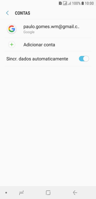 Pressione Adicionar conta. Pressione Adicionar conta.