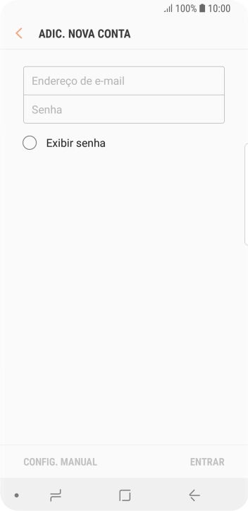Pressione Endereço de e-mail, e digite o endereço de e-mail. Pressione Endereço de e-mail, e digite o endereço de e-mail.