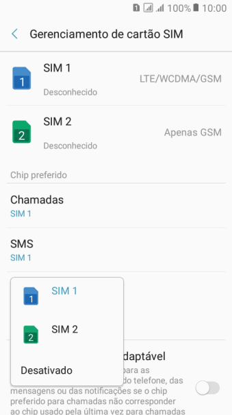 Pressione a configuração desejada. Pressione a configuração desejada.