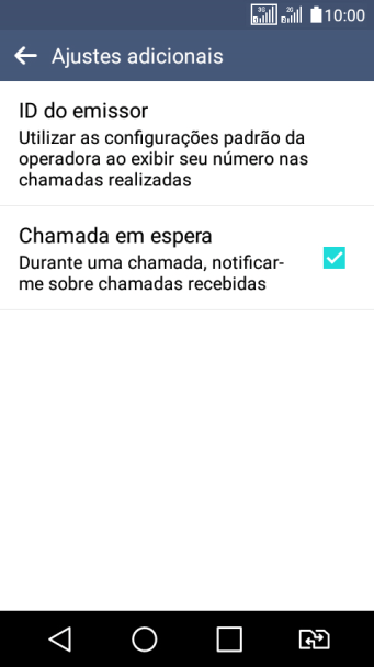 Pressione Chamada em espera para ativar ou desativar a função. Pressione Chamada em espera para ativar ou desativar a função.
