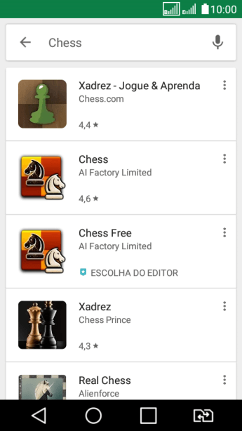 Pressione o app desejado. Pressione o app desejado.