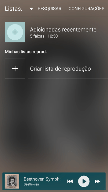 Pressione Criar lista de reprodução. Pressione Criar lista de reprodução.