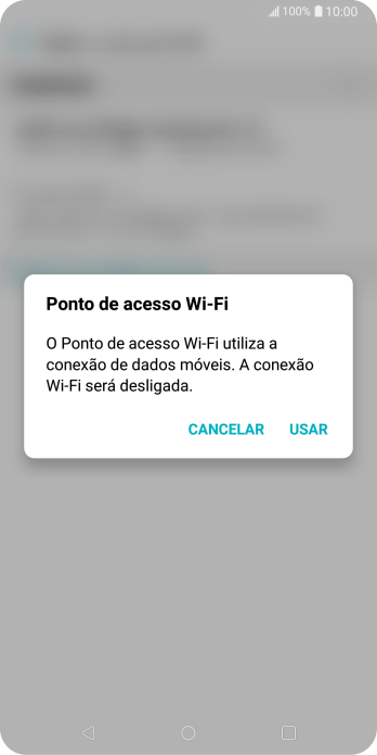 Se o Wi-Fi estiver ativado você deve pressionar USAR. Se o Wi-Fi estiver ativado você deve pressionar USAR.