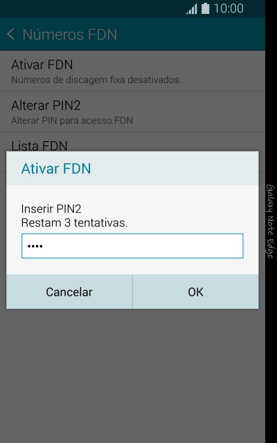 Digite o código PIN2, e pressione OK. Digite o código PIN2, e pressione OK.