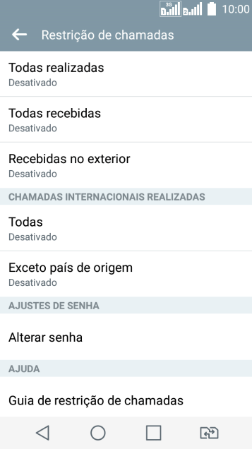 Pressione o tipo de bloqueio desejado. Pressione o tipo de bloqueio desejado.