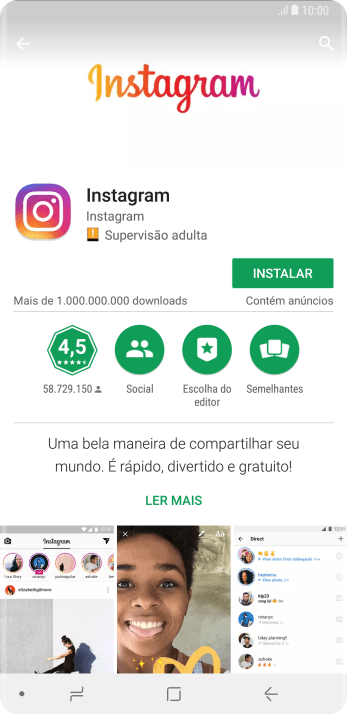 Pressione INSTALAR, e siga as indicações da tela para instalar o app. Pressione INSTALAR, e siga as indicações da tela para instalar o app.