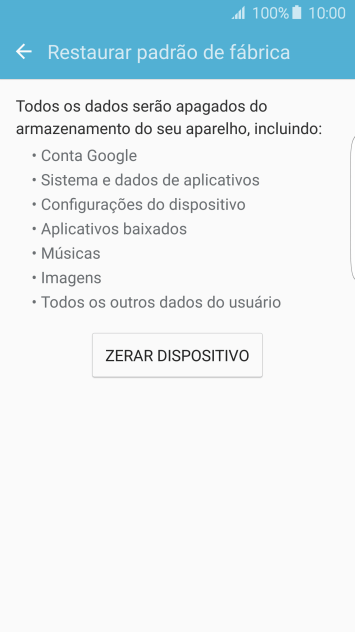 Pressione ZERAR DISPOSITIVO. Pressione ZERAR DISPOSITIVO.