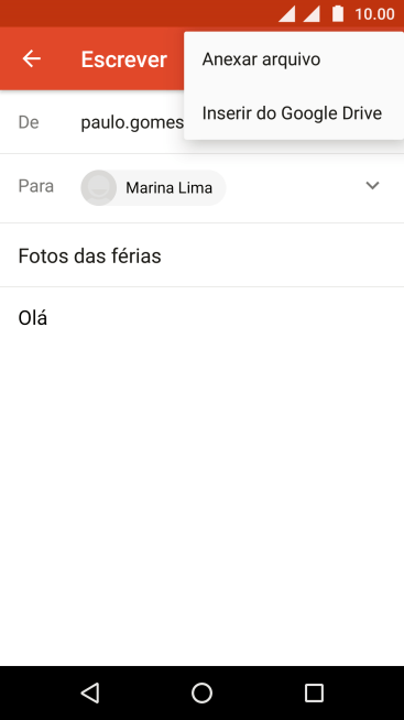 Pressione Anexar arquivo, e navegue até a pasta desejada. Pressione Anexar arquivo, e navegue até a pasta desejada.