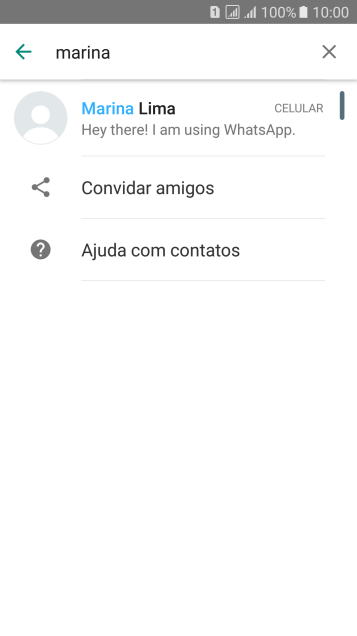 Pressione o contato desejado. Pressione o contato desejado.