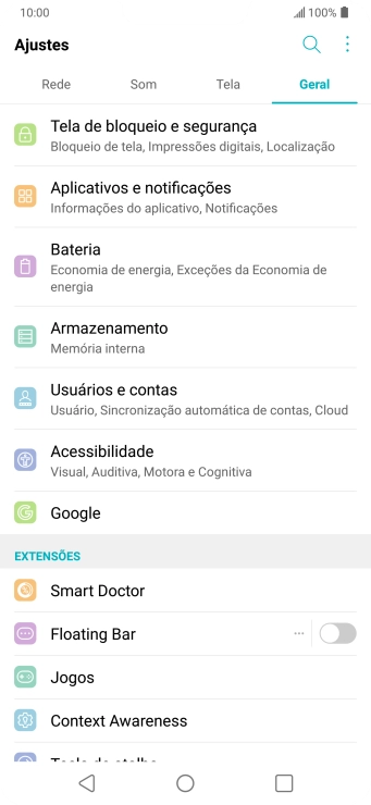Pressione Usuários e contas. Pressione Usuários e contas.