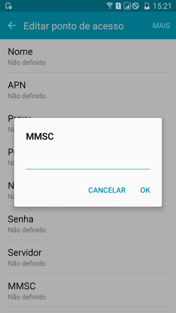 Digite http://mms.tim.br e pressione OK. Digite http://mms.tim.br e pressione OK.