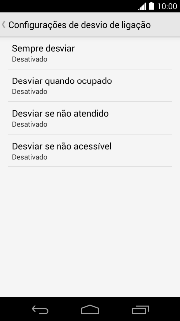 Pressione o tipo de encaminhamento desejado. Pressione o tipo de encaminhamento desejado.