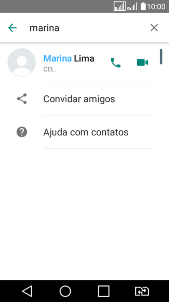 Pressione o ícone de chamada de voz para realizar uma chamada de voz para o contato. Pressione o ícone de chamada de voz para realizar uma chamada de voz para o contato.