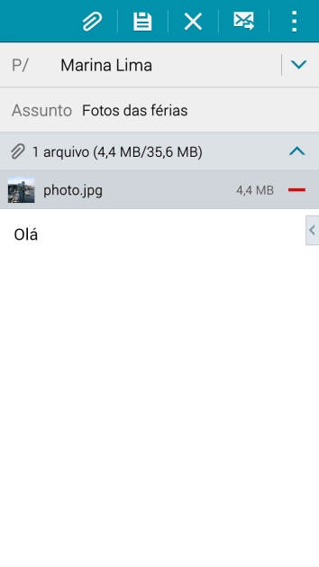 Pressione o ícone de enviar, quando você terminar de escrever seu e-mail. Pressione o ícone de enviar, quando você terminar de escrever seu e-mail.