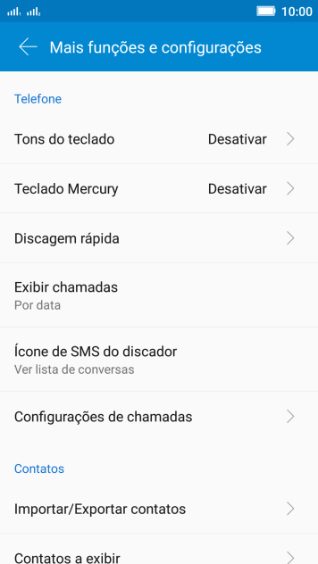 Pressione Configurações de chamadas. Pressione Configurações de chamadas.