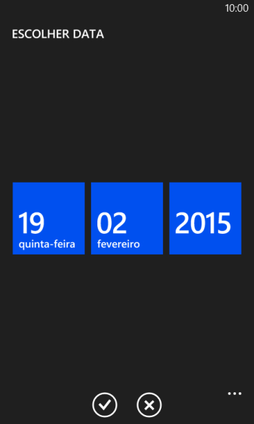 Mova a indicação de data para o ajuste desejado. Mova a indicação de data para o ajuste desejado.
