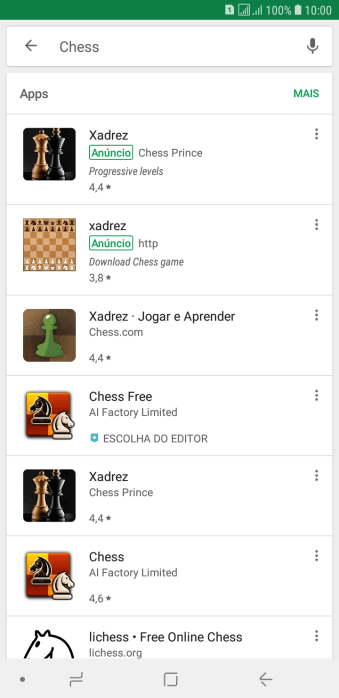 Pressione o app desejado. Pressione o app desejado.