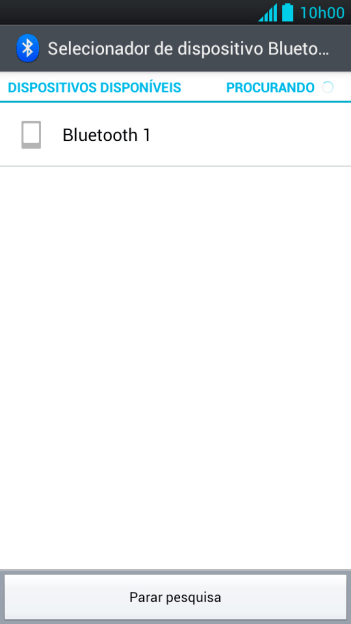 Pressione o dispositivo Bluetooth desejado, e aguarde um instante enquanto o arquivo é transferido. Pressione o dispositivo Bluetooth desejado, e aguarde um instante enquanto o arquivo é transferido.