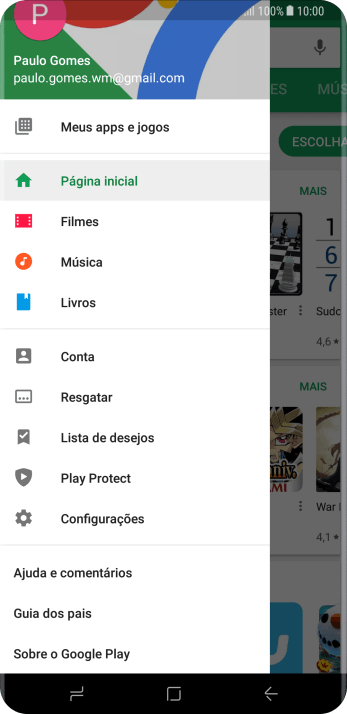 Pressione Configurações. Pressione Configurações.