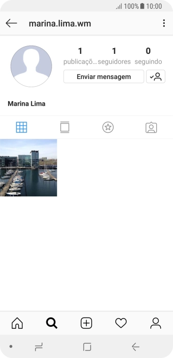 Pressione o ícone de busca. Pressione o ícone de busca.
