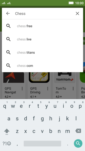 Insira o nome ou assunto do app desejado, e pressione o ícone de busca. Insira o nome ou assunto do app desejado, e pressione o ícone de busca.