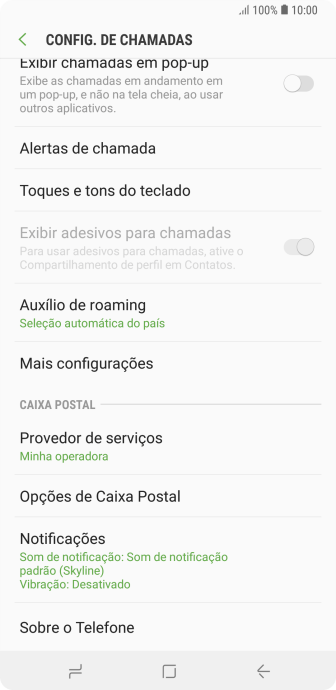 Pressione Mais configurações. Pressione Mais configurações.
