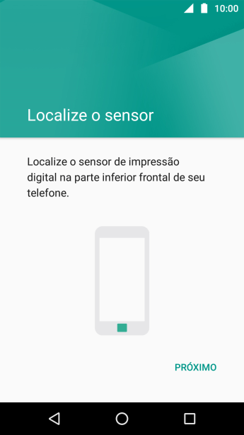Siga as instruções na tela para configurar o código de bloqueio do celular com impressão digital. Siga as instruções na tela para configurar o código de bloqueio do celular com impressão digital.