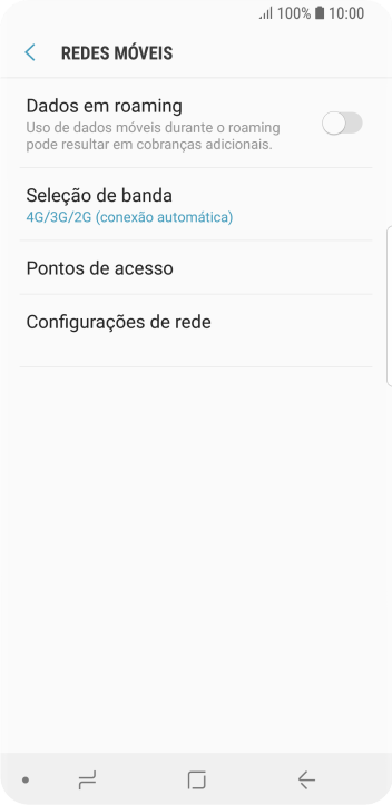 Pressione Pontos de acesso. Pressione Pontos de acesso.