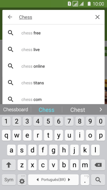 Insira o nome ou assunto do app desejado, e pressione o ícone de busca. Insira o nome ou assunto do app desejado, e pressione o ícone de busca.